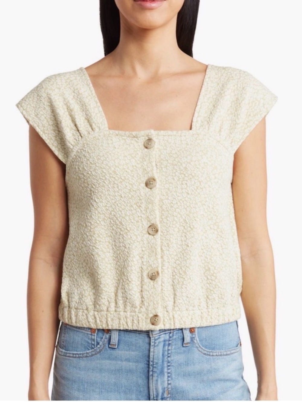 Madewell floral jacquard top